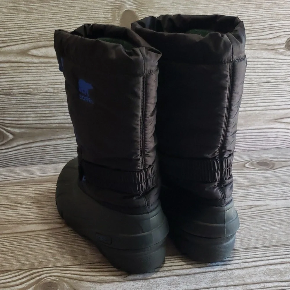 Sorel Black And Blue Youth Winter Rain Boots Size 4